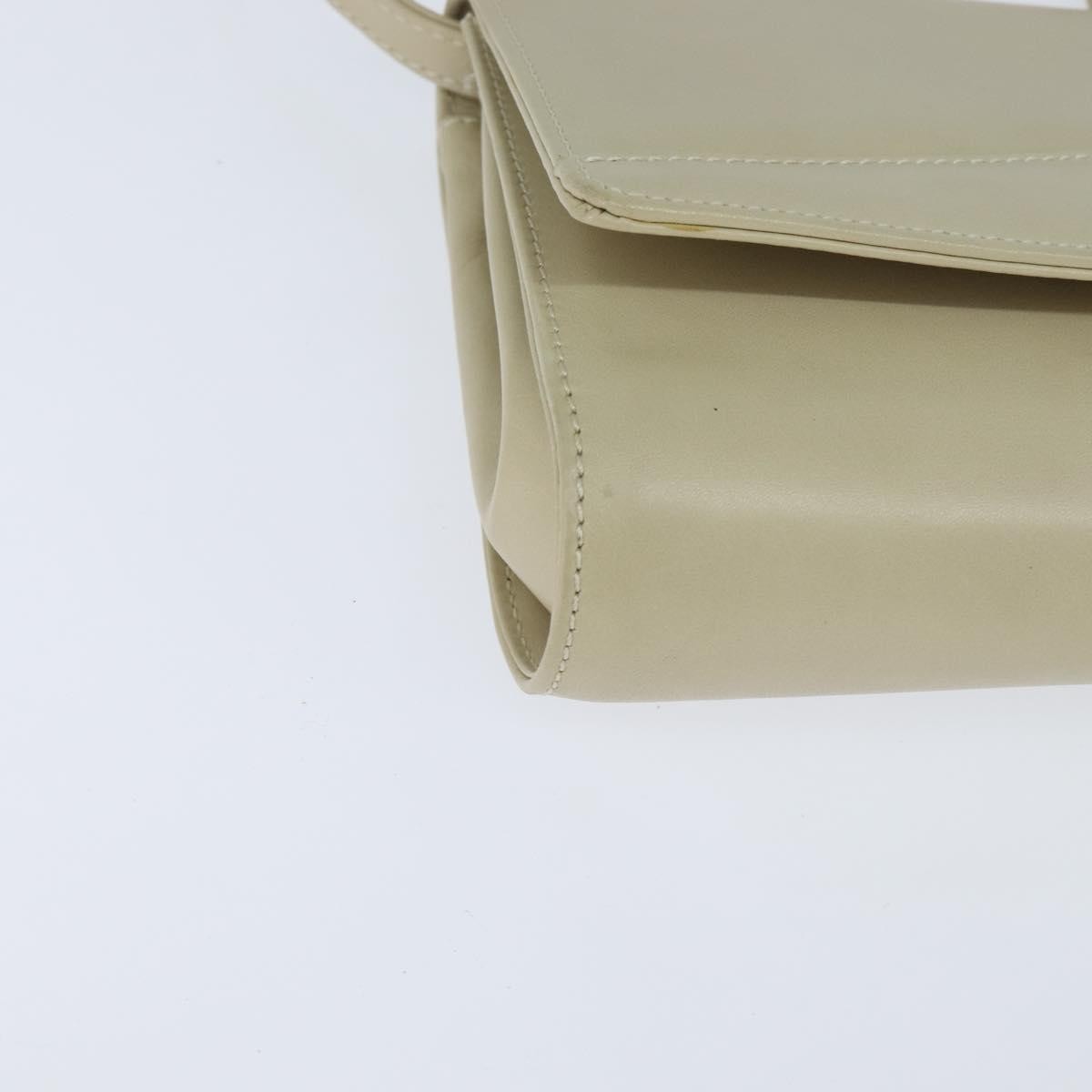 Celine Flap Shoulder Bag Leather Beige Leather Shoulder Bag Bag (Pre-Owned)