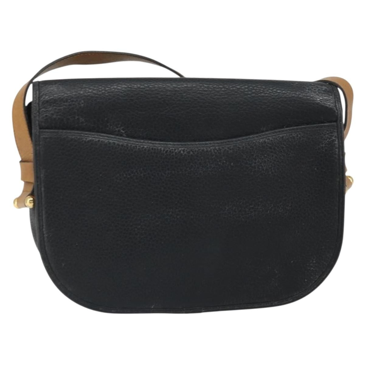 Christian Dior Vintage Shoulder Bag Leather Black Leather Shoulder Bag Bag (Pre-Owned)