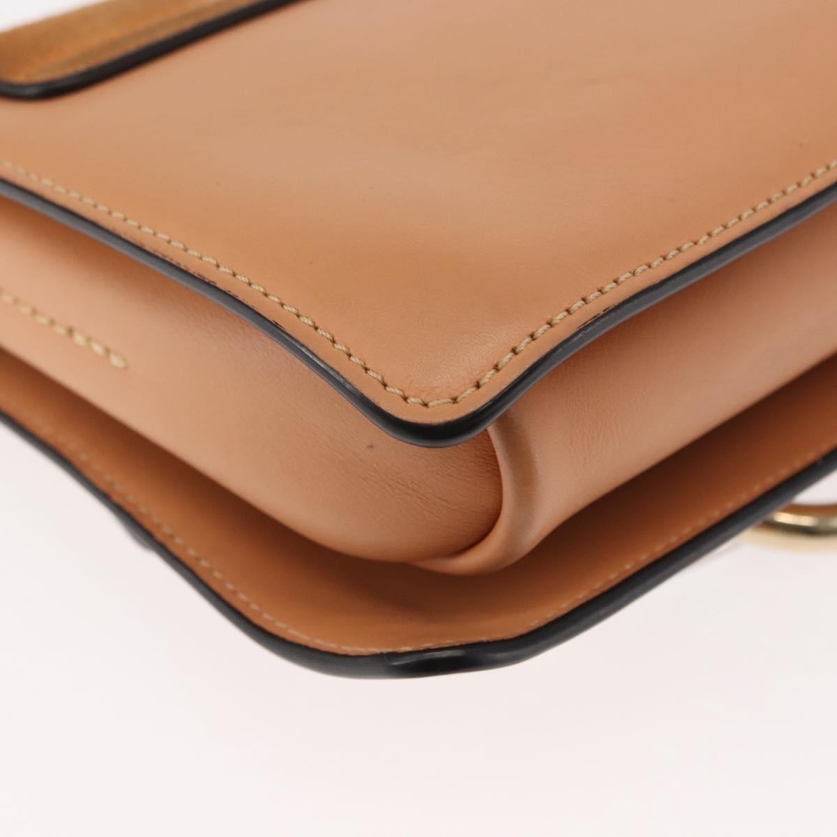 Chloe Faye Shoulder Bag Leather And Suede Beige Leather Bag (Pre-Owned)