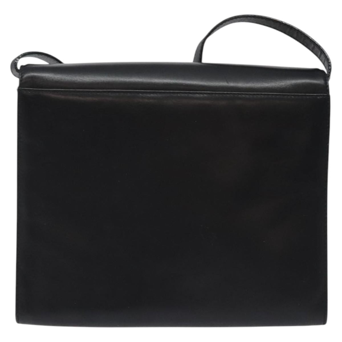 Salvatore Ferragamo Vara Shoulder Bag Leather Black Leather Shoulder Bag Bag (Pre-Owned)