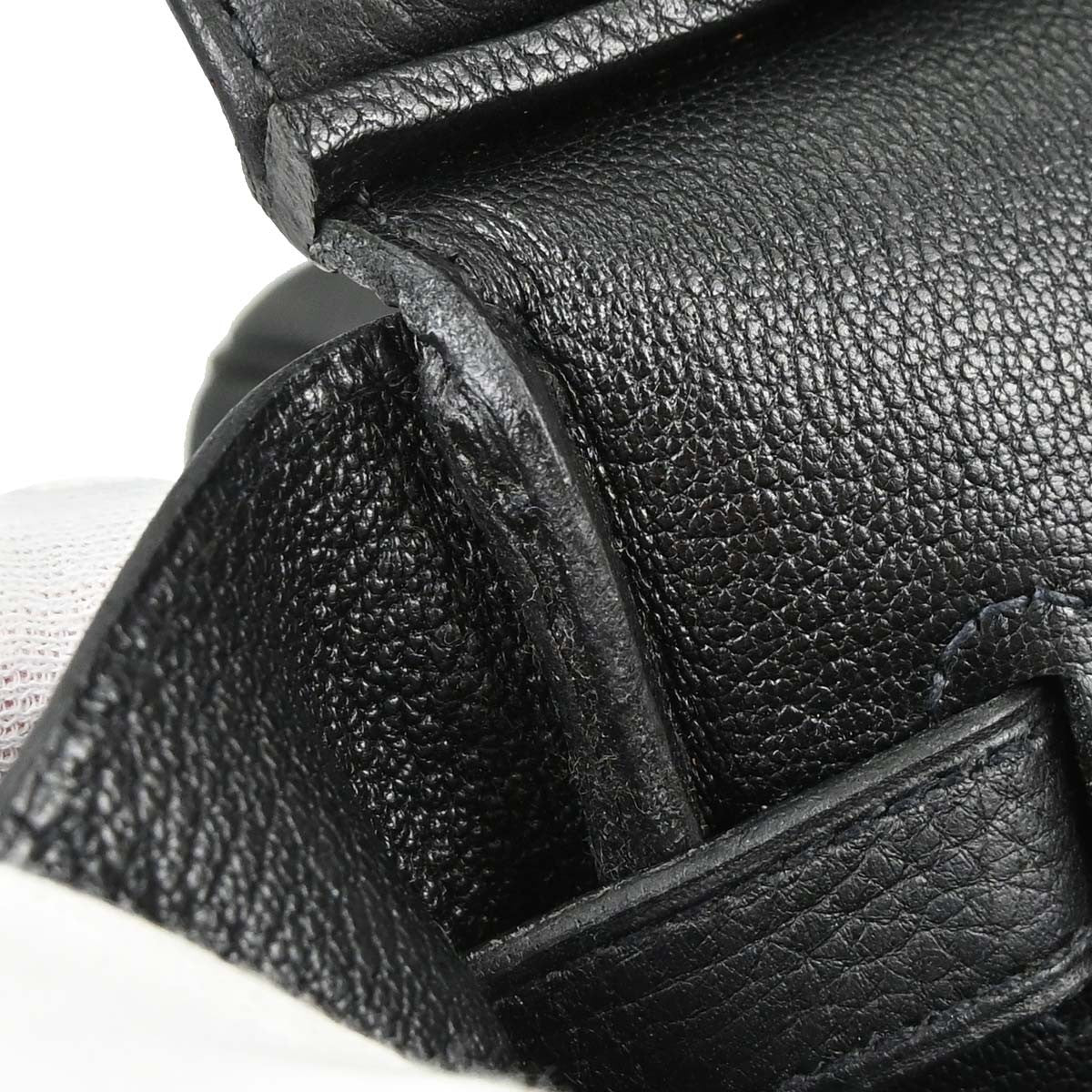 Hermes Birkin Handbag Black Togo With Palladium Hardware Black Leather Handbag (Pre-Owned)