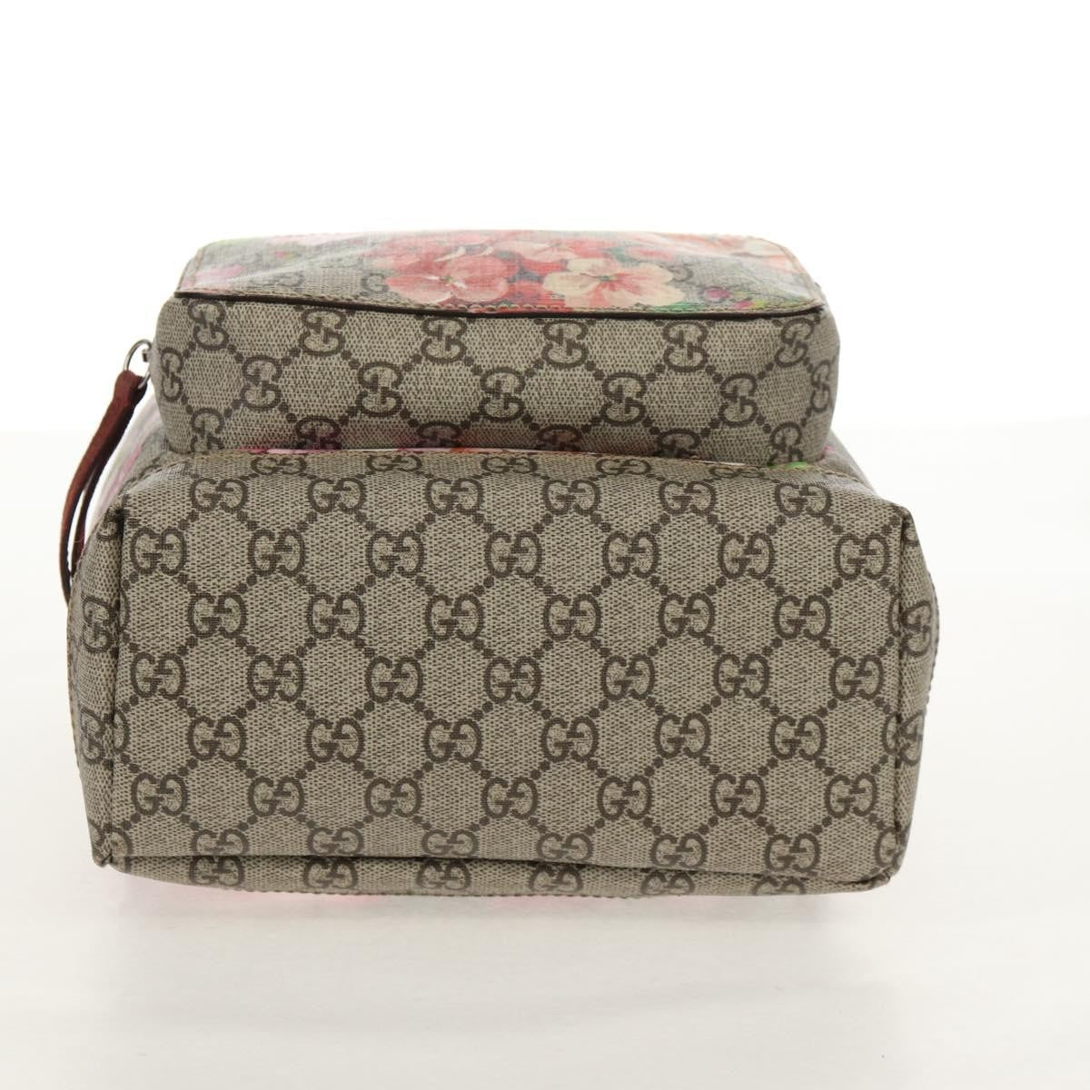 Gucci Buckle Backpack Blooms Print Gg Coated Canvas Beige Canvas Backpack Bag (Pre-Owned)
