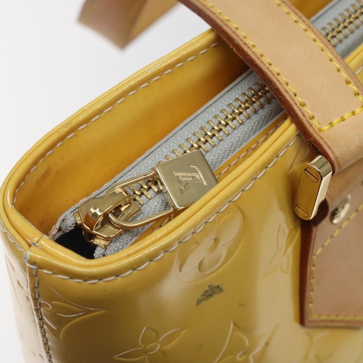 Louis Vuitton Houston Handbag Monogram Vernis Yellow Patent_Leather Handbag (Pre-Owned)