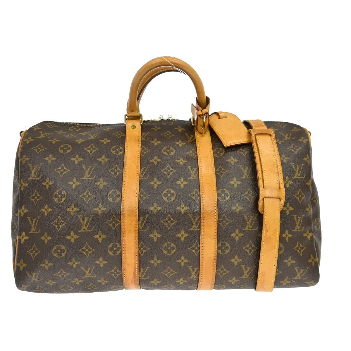 Louis Vuitton Keepall Bandouliere Bag Monogram Canvas Brown Canvas Travel Bag Bag (Pre-Owned)