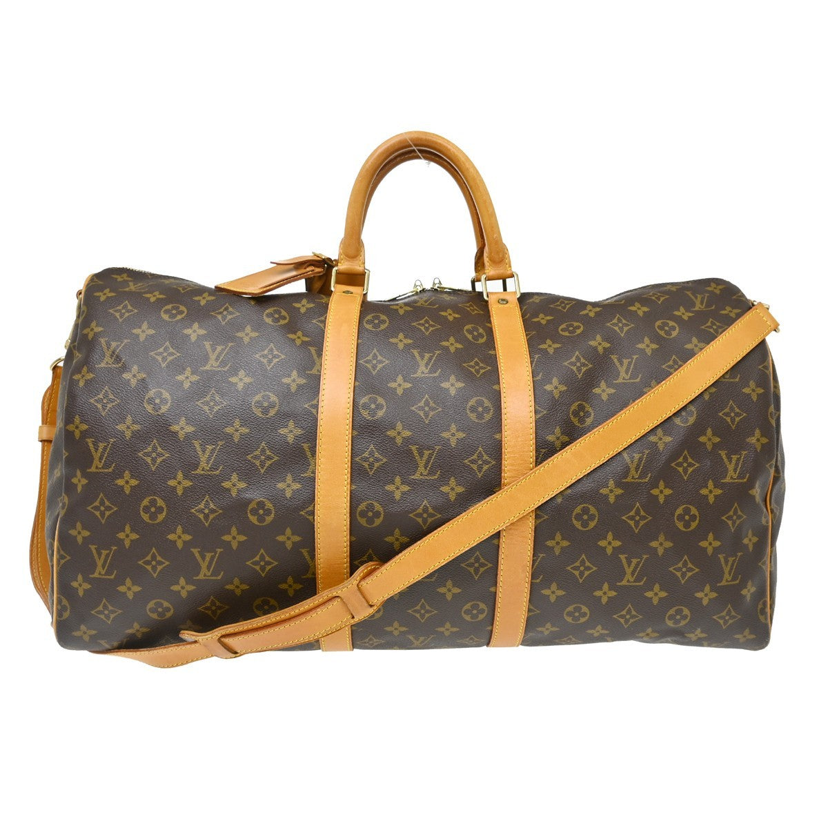 Louis Vuitton Keepall Bandouliere Bag Monogram Canvas Brown Canvas Travel Bag Bag (Pre-Owned)