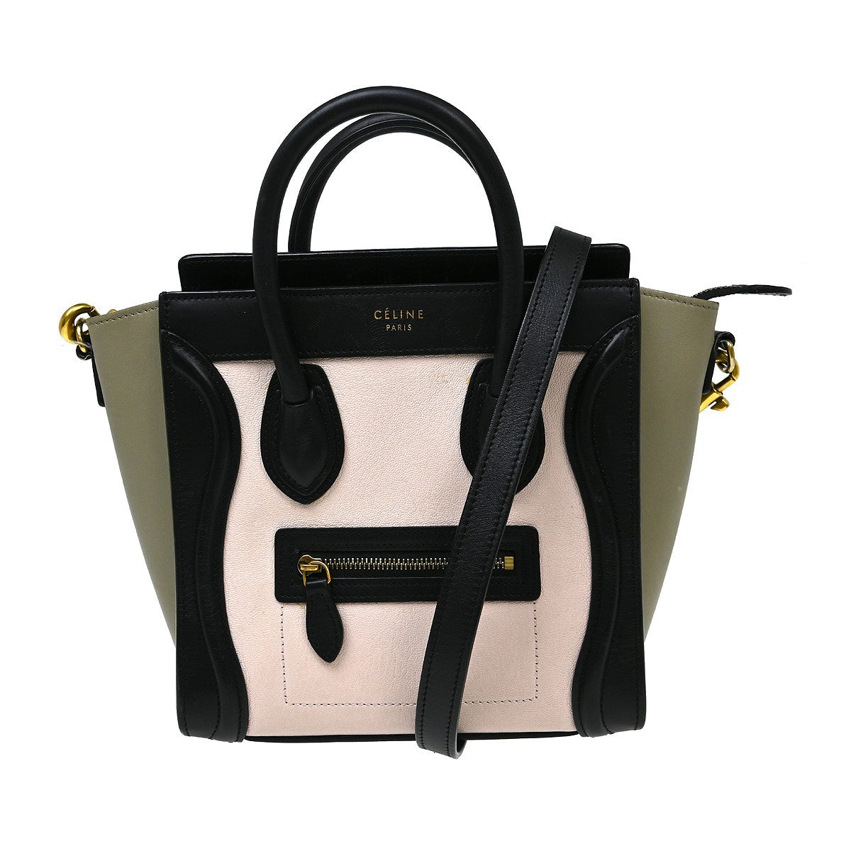 Celine Tricolor Luggage Bag Leather Multicolour Leather Tote Bag Bag (Pre-Owned)
