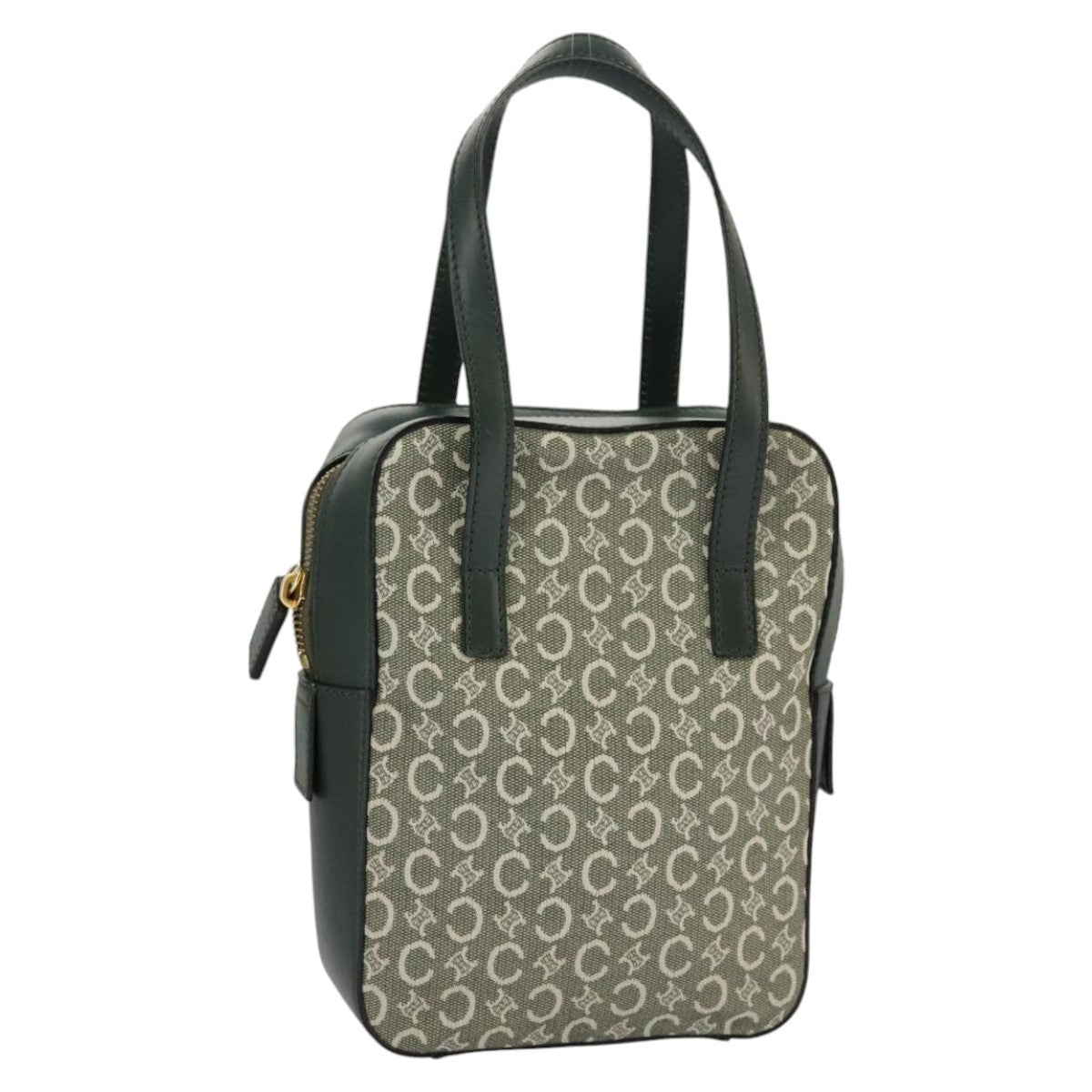 Celine C Macadam Handbag Canvas Gray Canvas Handbag (Pre-Owned)