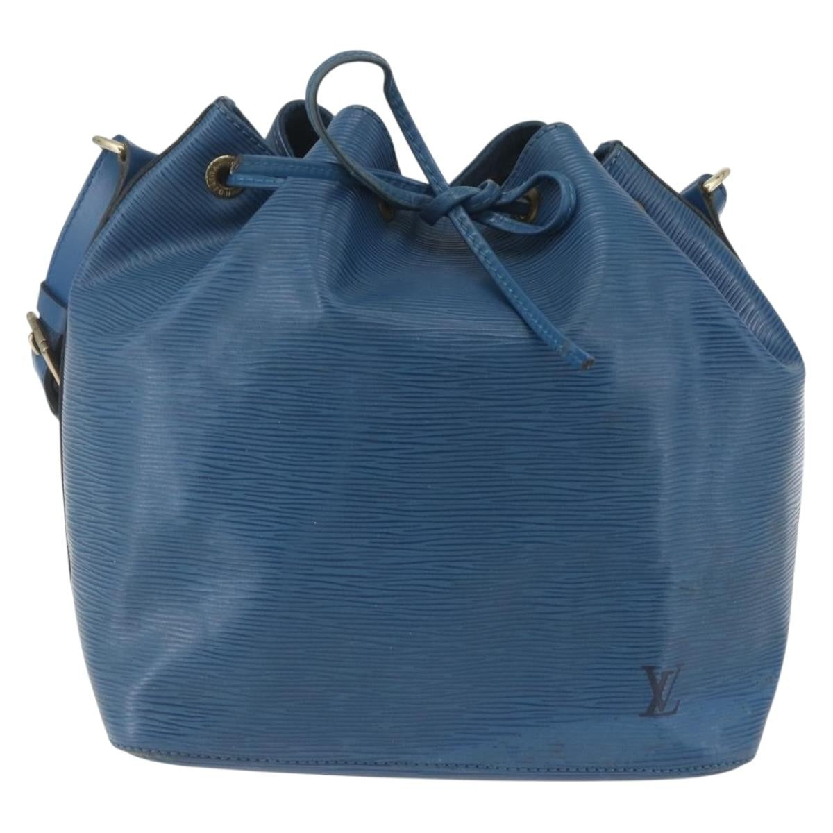 Louis Vuitton Petit Noe Handbag Epi Leather Blue Leather Shoulder Bag Bag (Pre-Owned)