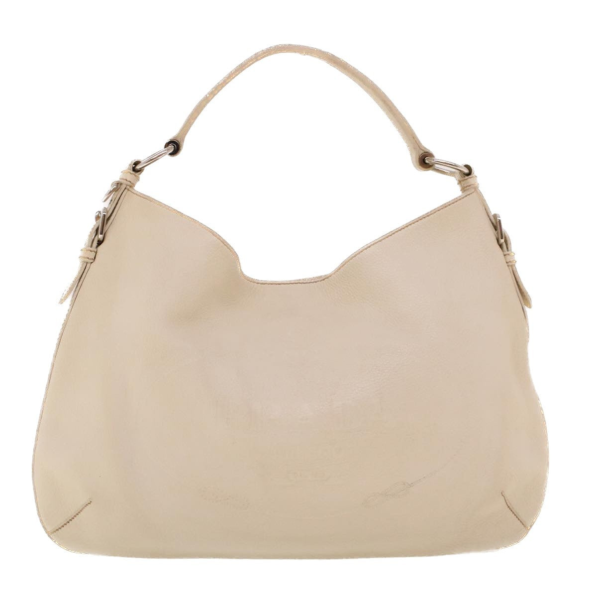 Prada Vintage Shoulder Bag Leather White Leather Shoulder Bag Bag (Pre-Owned)