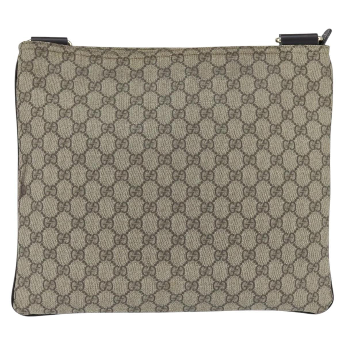 Gucci Zip Top Messenger Bag Gg Coated Canvas Beige Canvas Shoulder Bag Bag (Pre-Owned)
