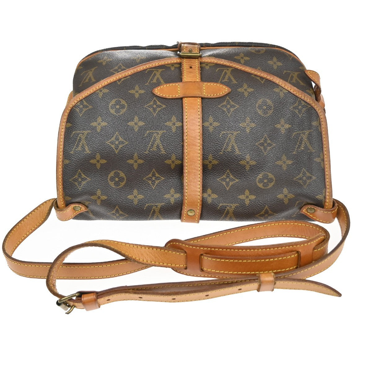 Louis Vuitton Saumur Handbag Monogram Canvas Brown Canvas Shoulder Bag Bag (Pre-Owned)