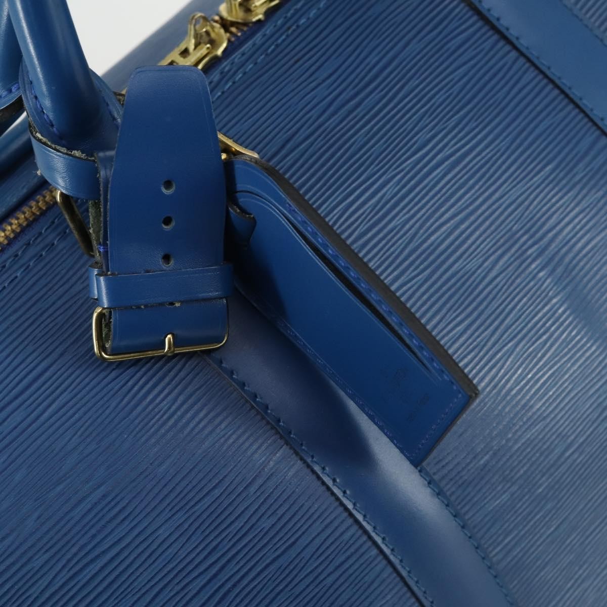Louis Vuitton Keepall Bag Epi Leather Blue Leather Travel Bag Bag (Pre-Owned)