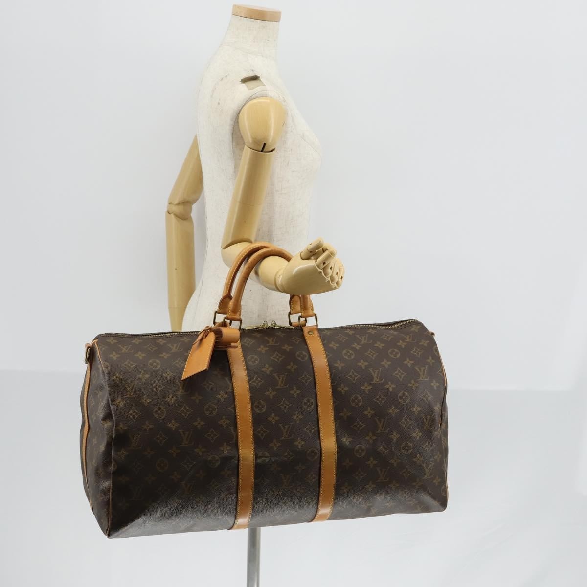 Louis Vuitton Keepall Bandouliere Bag Monogram Canvas Brown Canvas Travel Bag Bag (Pre-Owned)