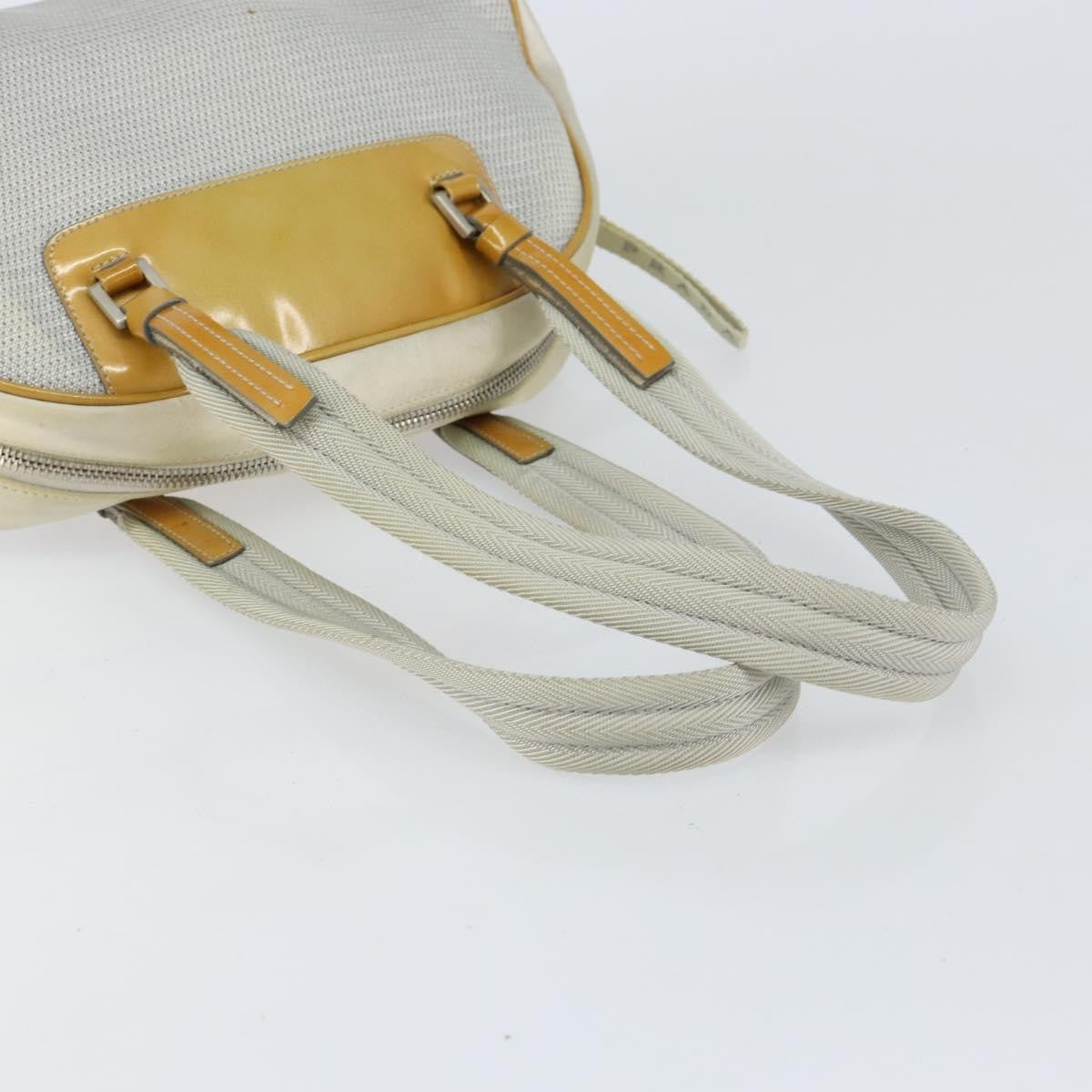 Prada Vintage Zip Handbag Tessuto Silver Nylon Handbag (Pre-Owned)