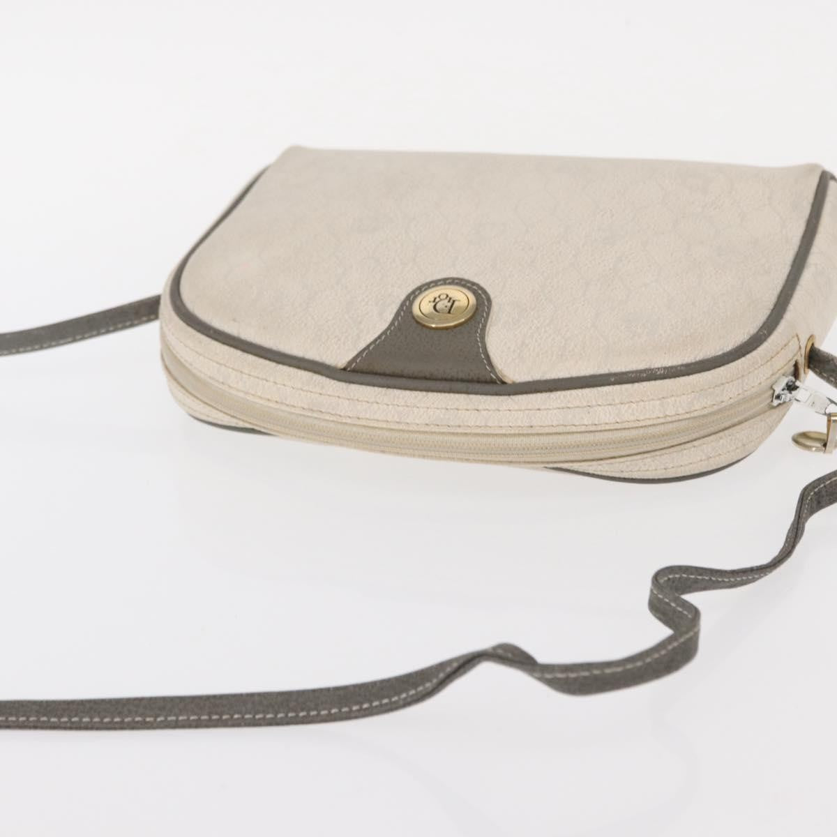 Christian Dior Vintage Honeycomb Shoulder Bag Canvas White Canvas Shoulder Bag Bag (Pre-Owned)