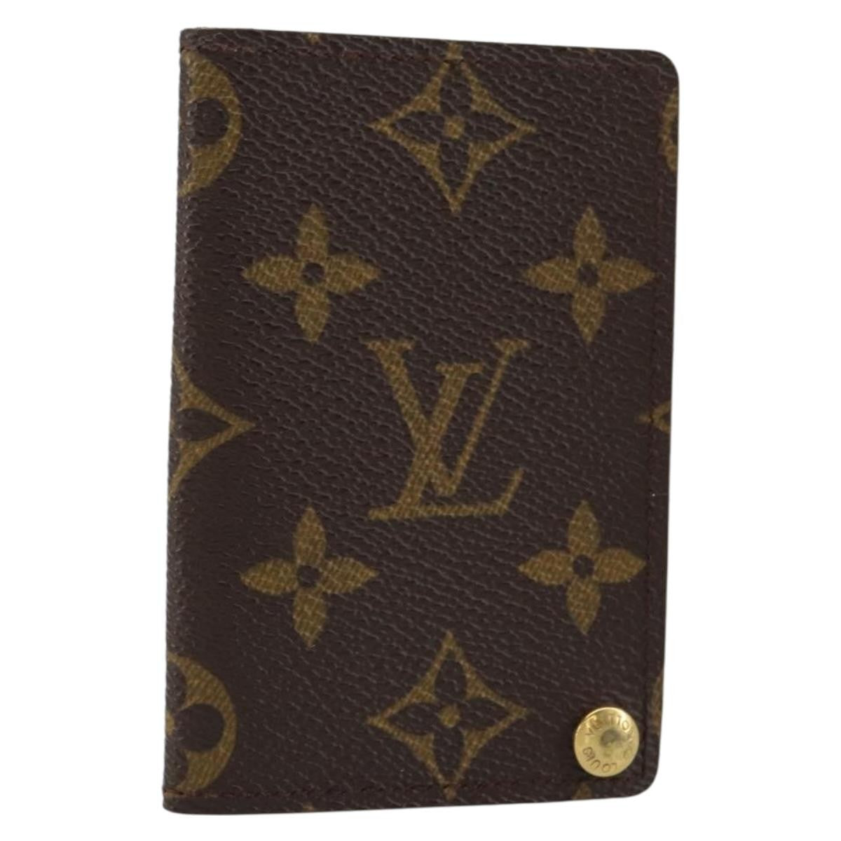 Louis Vuitton Porte Cartes Pression Card Case Monogram Canvas Brown Canvas Card Holders Accessory (Pre-Owned)