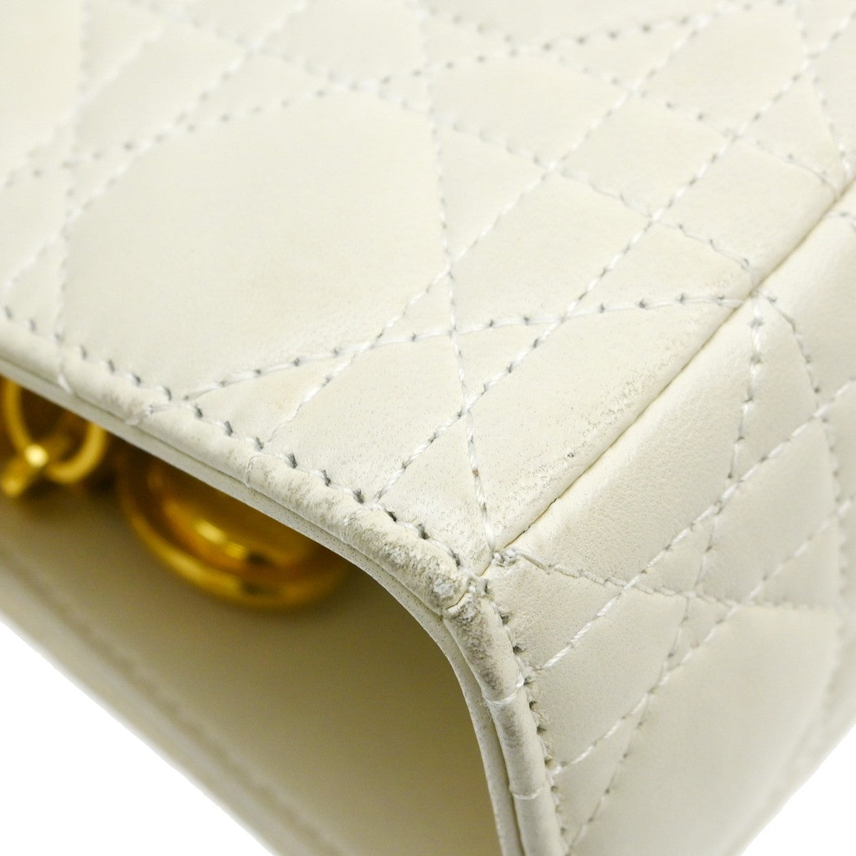 Christian Dior Lady Dior Bag Leather Neutral Leather Handbag (Pre-Owned)