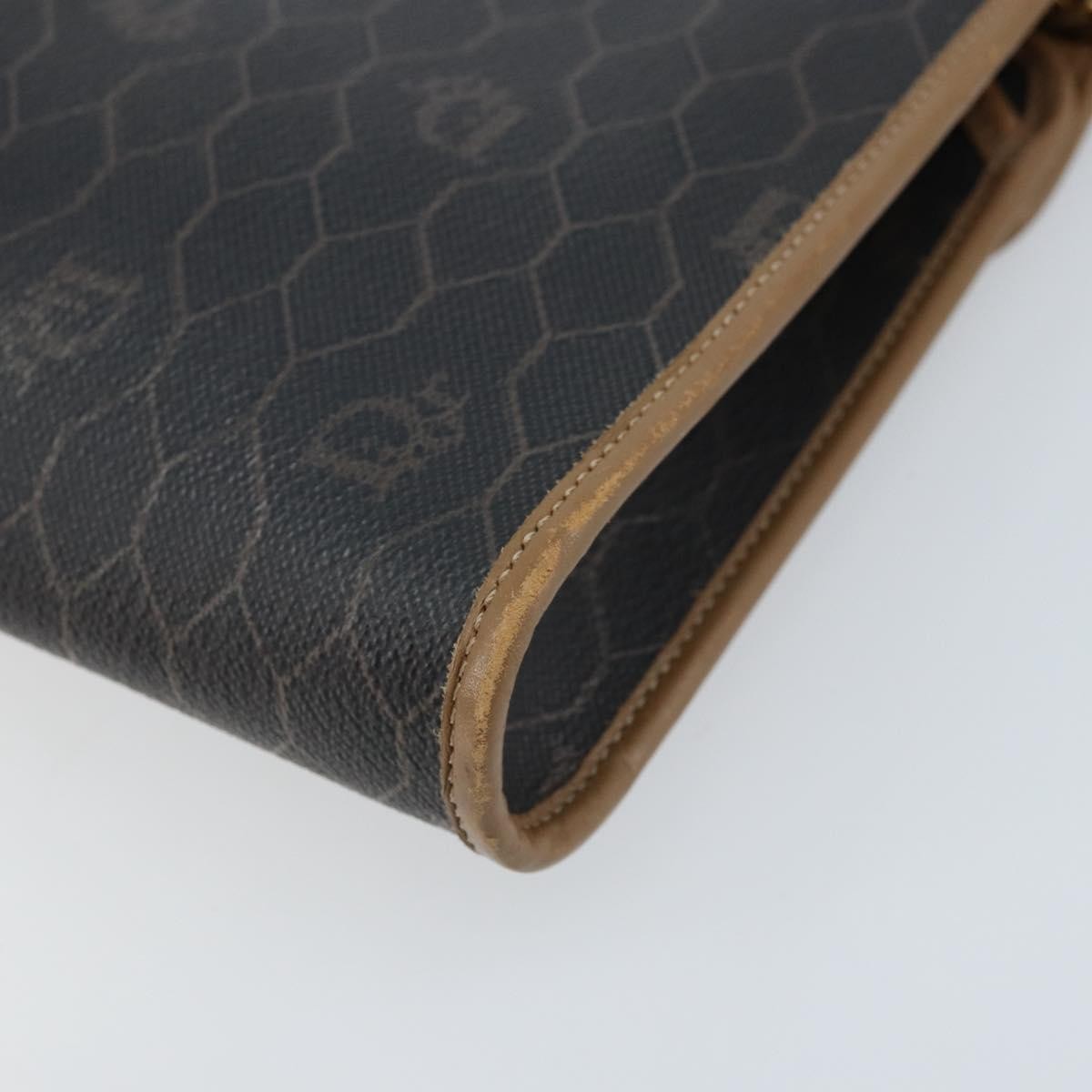 Christian Dior Vintage Honeycomb Chain Canvas Black Canvas Shoulder Bag Bag (Pre-Owned)