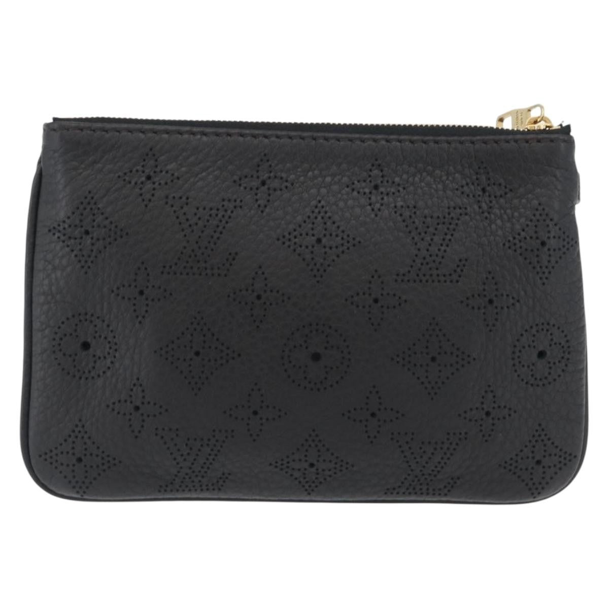Louis Vuitton Selene Pochette Mahina Leather Black Leather Clutche & Pouche Bag (Pre-Owned)