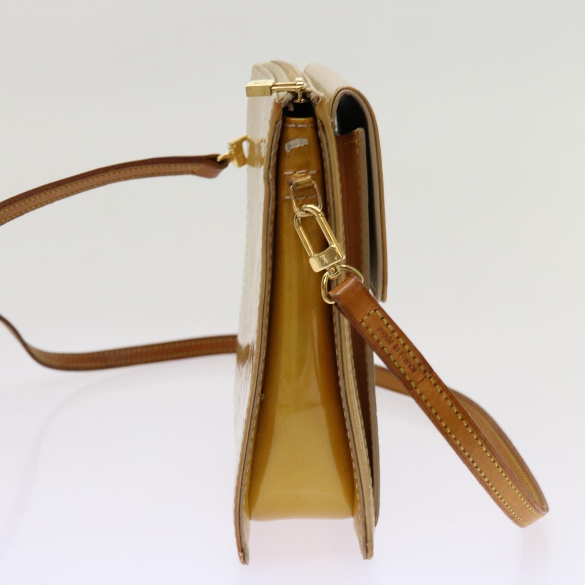 Louis Vuitton Mott Handbag Monogram Vernis Beige Patent_Leather Clutche & Pouche Bag (Pre-Owned)