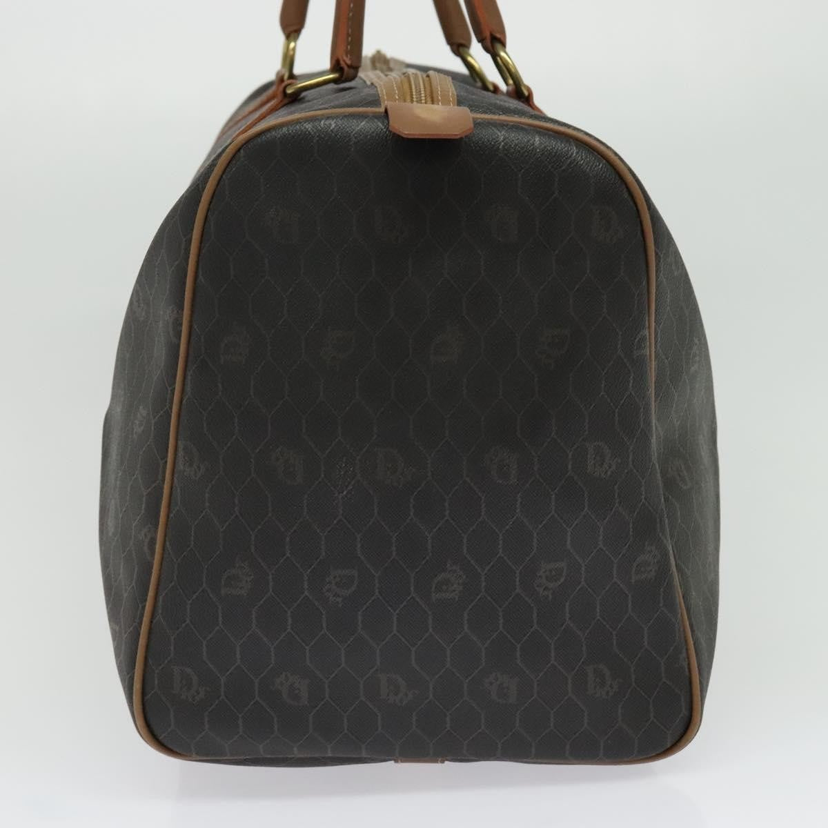 Christian Dior Vintage Honeycomb Handbag Canvas Leather Black Canvas Bag (Pre-Owned)