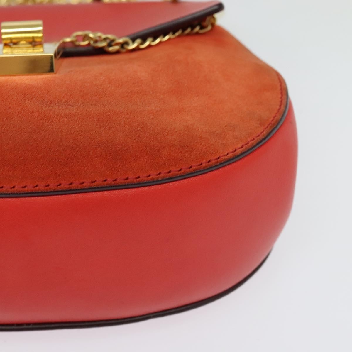 Chloe Drew Crossbody Bag Leather And Suede Red Suede Shoulder Bag Bag (Pre-Owned)