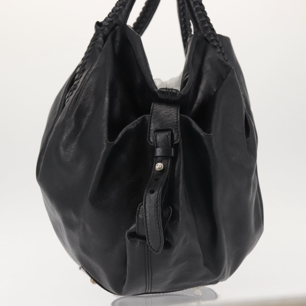 Salvatore Ferragamo Gancini Tote Leather Black Leather Tote Bag Bag (Pre-Owned)