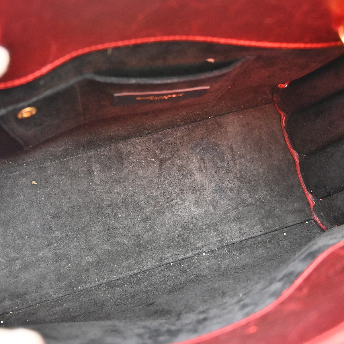 Saint Laurent Sac De Jour Bag Leather Red Leather Handbag (Pre-Owned)
