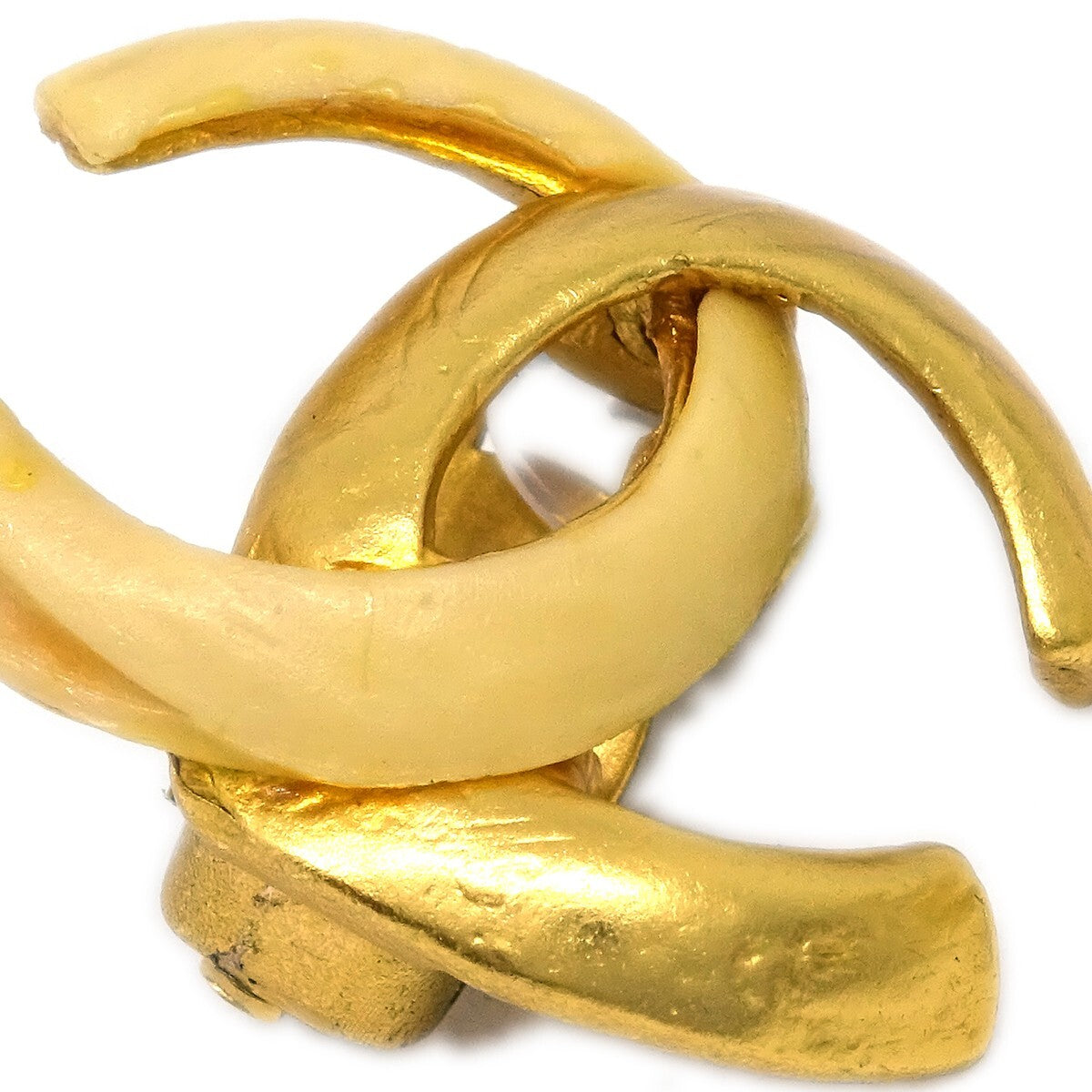 Chanel Cc Clip-On Earrings Metal Gold Gold_Plated Earrings Jewelry (Pre-Owned)