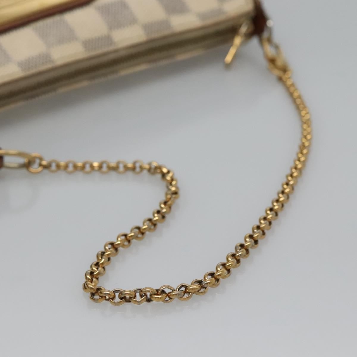 Louis Vuitton Eva Handbag Damier White Canvas Shoulder Bag Bag (Pre-Owned)