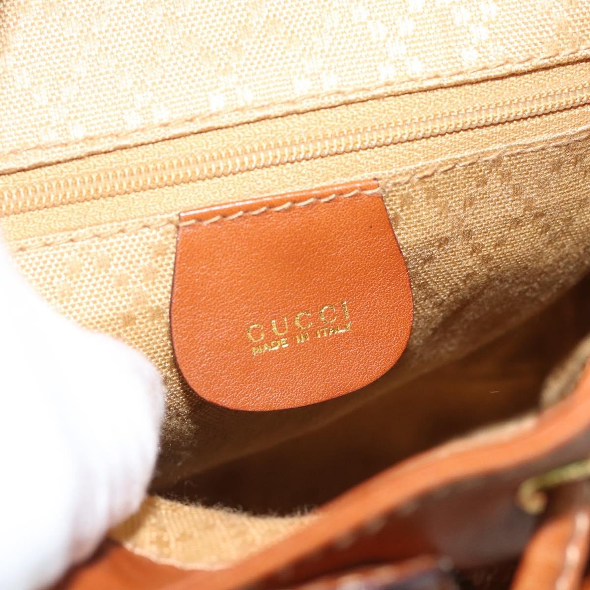 Gucci Vintage Bamboo Backpack Leather Brown Leather Backpack Bag (Pre-Owned)