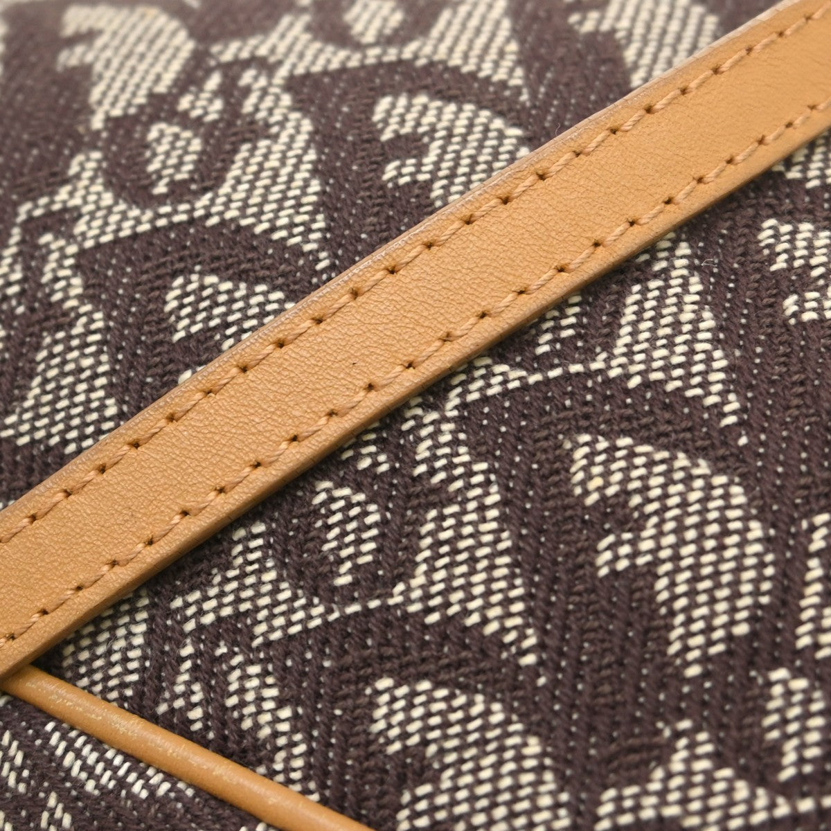 Christian Dior Saddle Bag Oblique Canvas Brown Canvas Handbag (Pre-Owned)