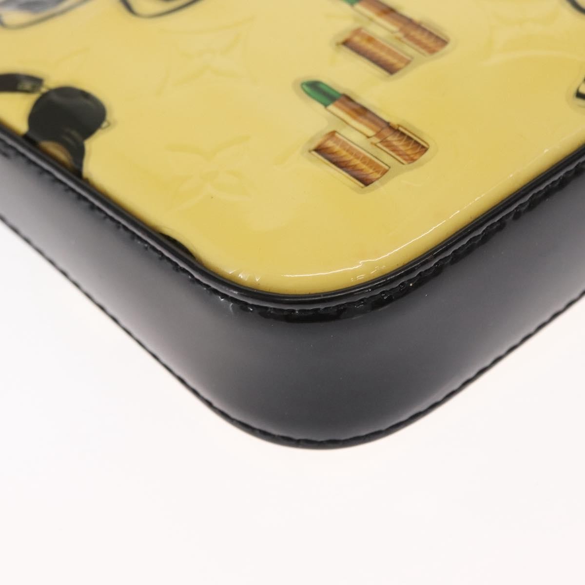 Louis Vuitton Pochette Accessoires Nm Limited Edition Stickers Monogram Vernis Yellow Patent_Leather Clutche & Pouche Bag (Pre-Owned)