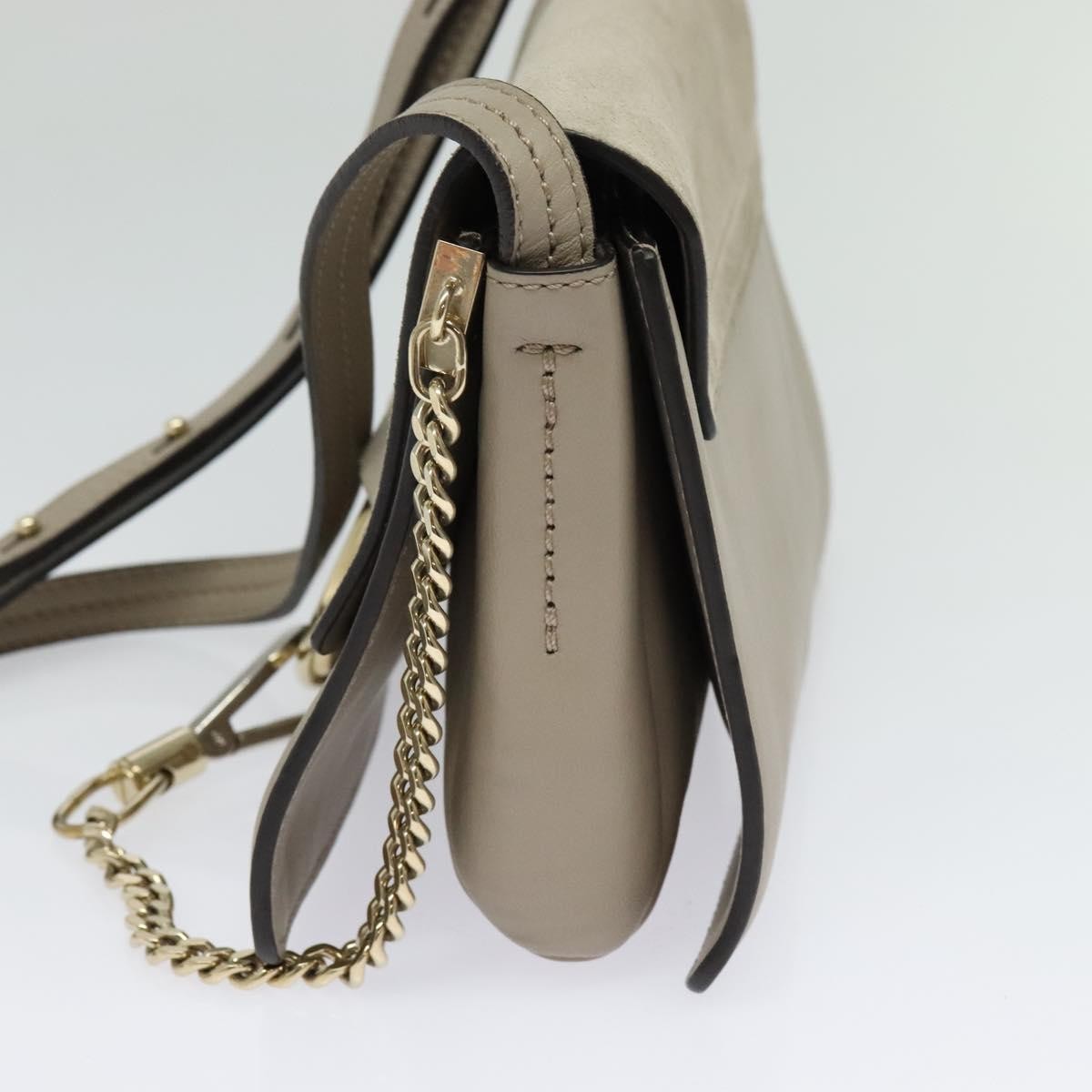 Chloe Faye Crossbody Leather And Suede Gray Suede Shoulder Bag Bag (Pre-Owned)
