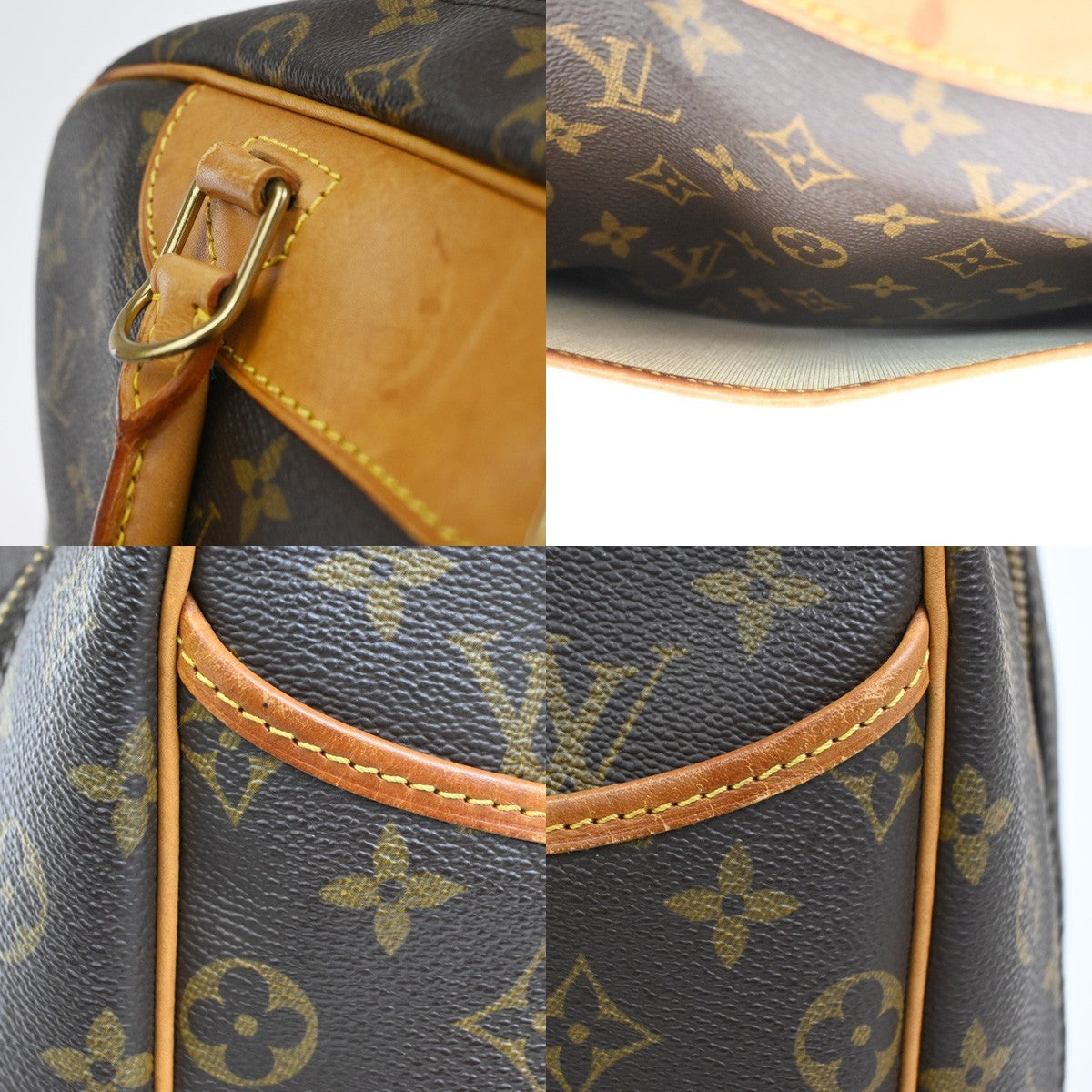 Louis Vuitton Deauville Handbag Monogram Canvas Brown Canvas Handbag (Pre-Owned)