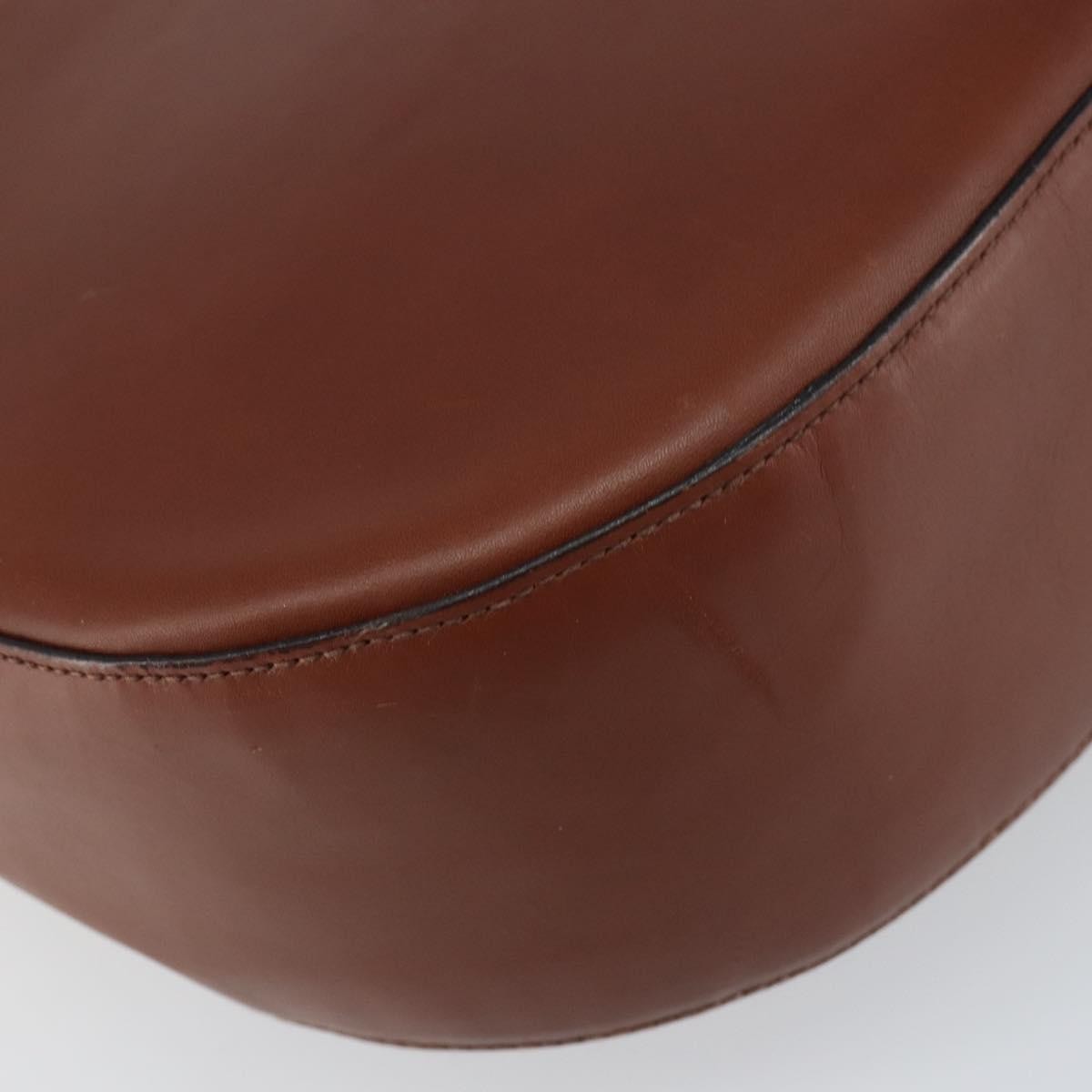 Salvatore Ferragamo Gancini Shoulder Bag Leather Brown Leather Shoulder Bag Bag (Pre-Owned)