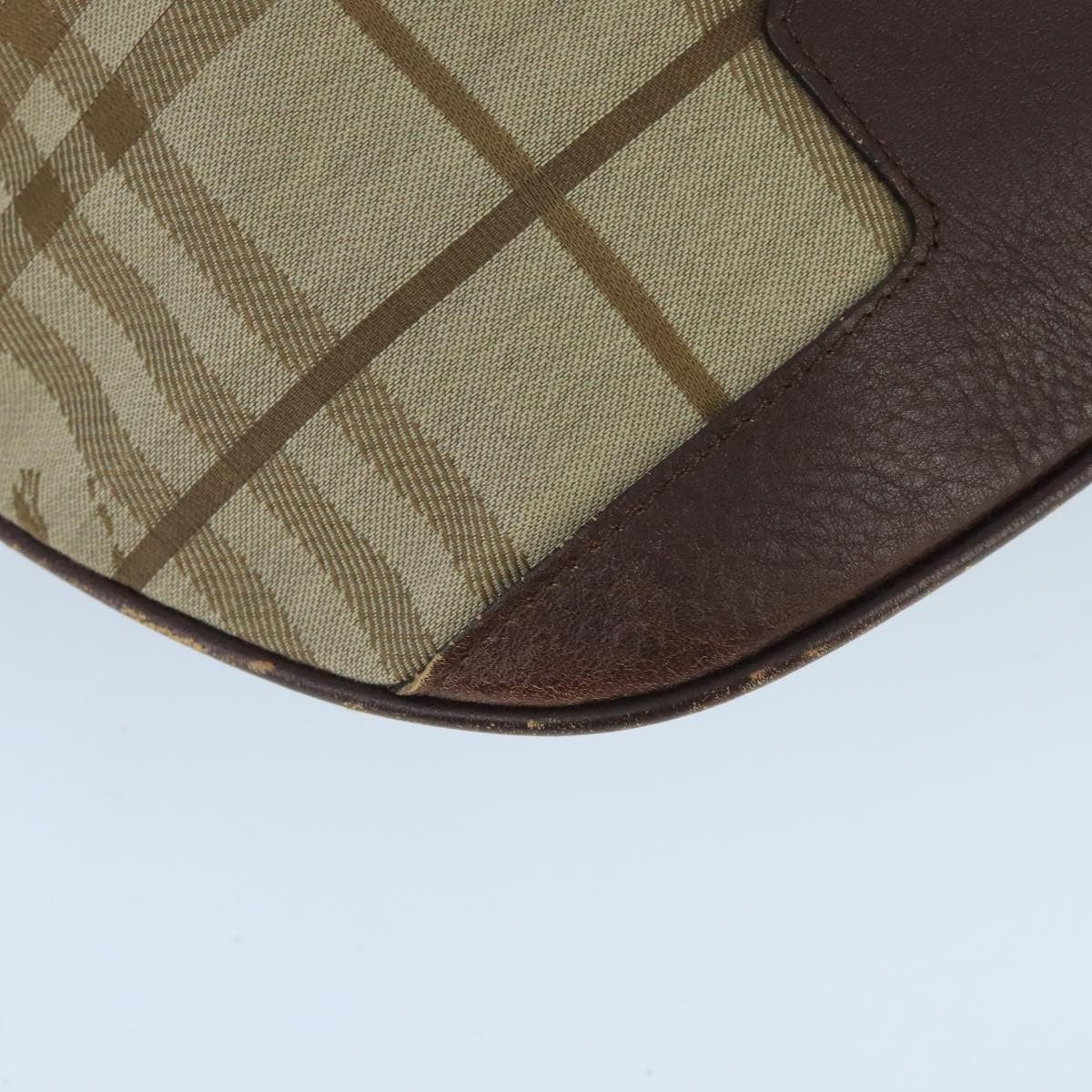 Burberry Nova Check Shoulder Bag Canvas And Leather Beige Canvas Shoulder Bag Bag (Pre-Owned)