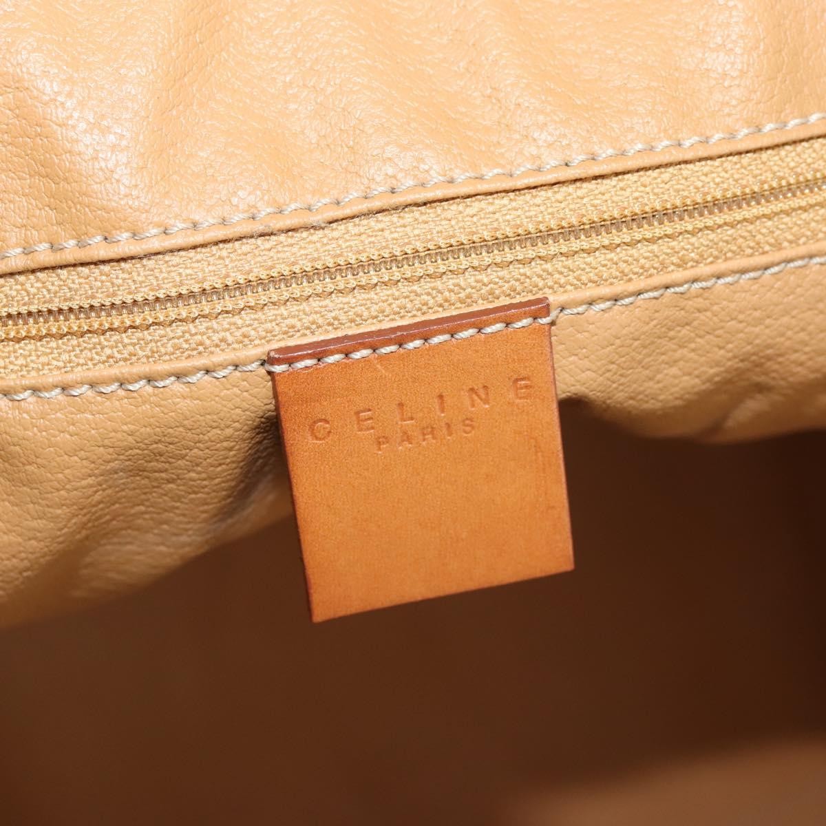 Celine Vintage Duffle Bag Canvas And Leather Brown Canvas Travel Bag Bag (Pre-Owned)