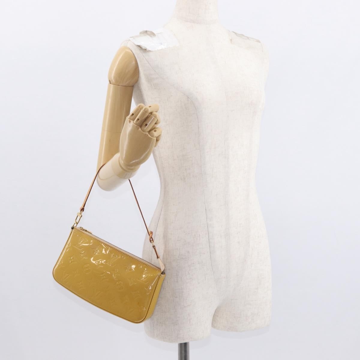 Louis Vuitton Pochette Accessoires Nm Monogram Vernis Yellow Patent_Leather Clutche & Pouche Bag (Pre-Owned)
