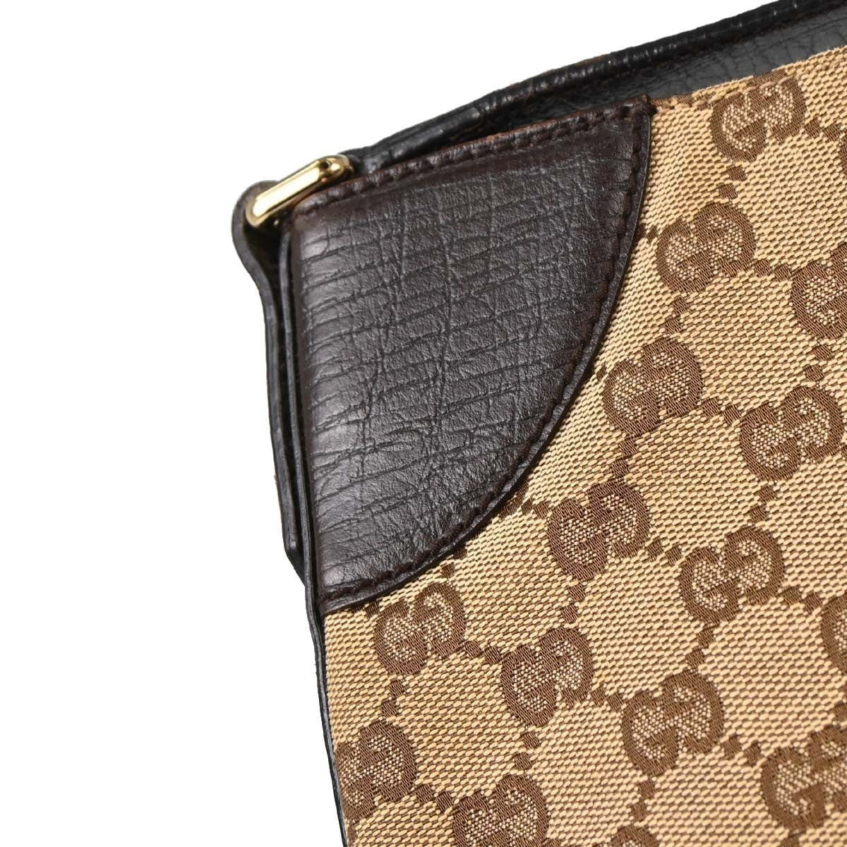 Gucci Vintage Horsebit Shoulder Bag Canvas Brown Canvas Shoulder Bag Bag (Pre-Owned)