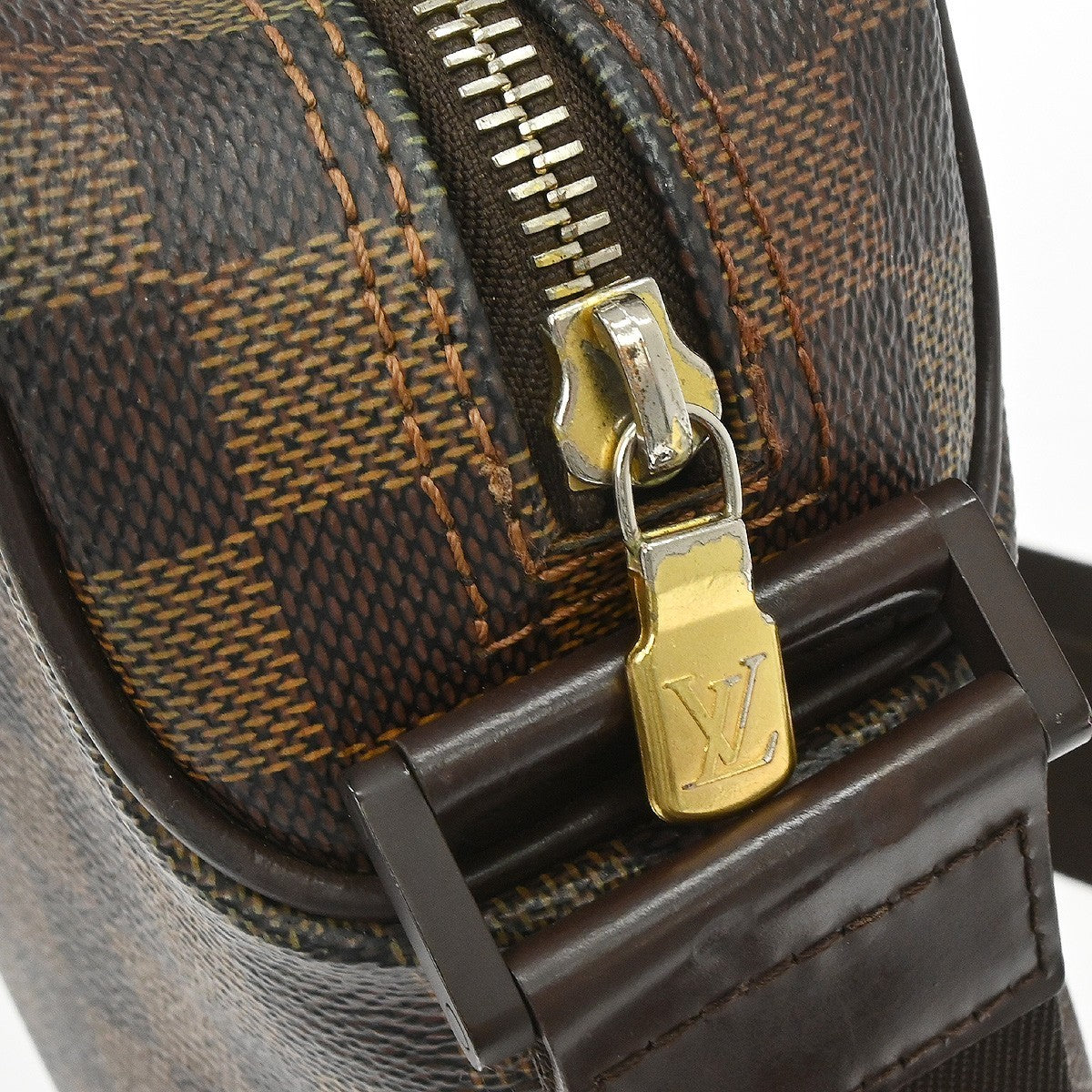 Louis Vuitton Olav Handbag Damier Brown Canvas Shoulder Bag Bag (Pre-Owned)