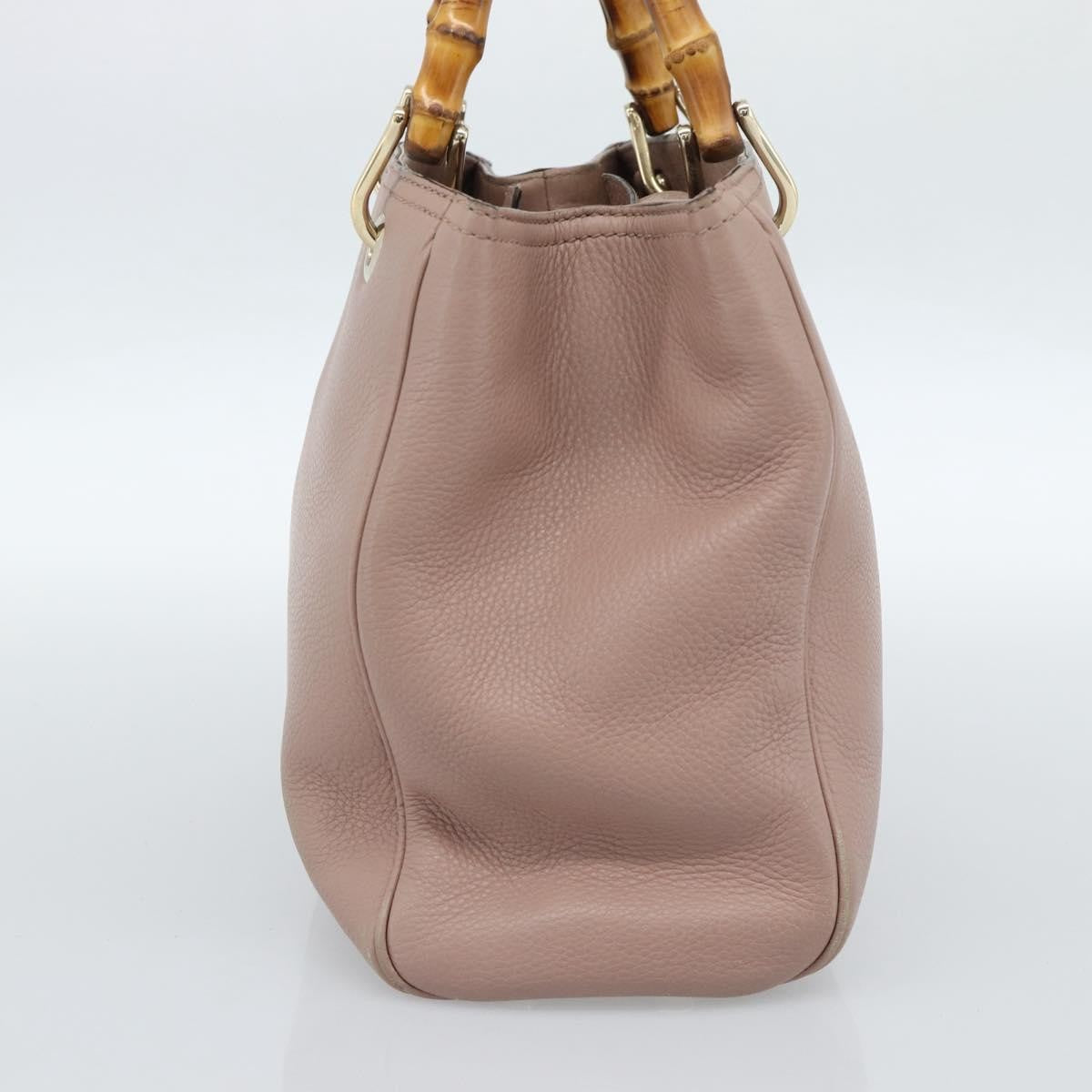 Gucci Bamboo Shopper Tote Leather Pink Leather Tote Bag Bag (Pre-Owned)