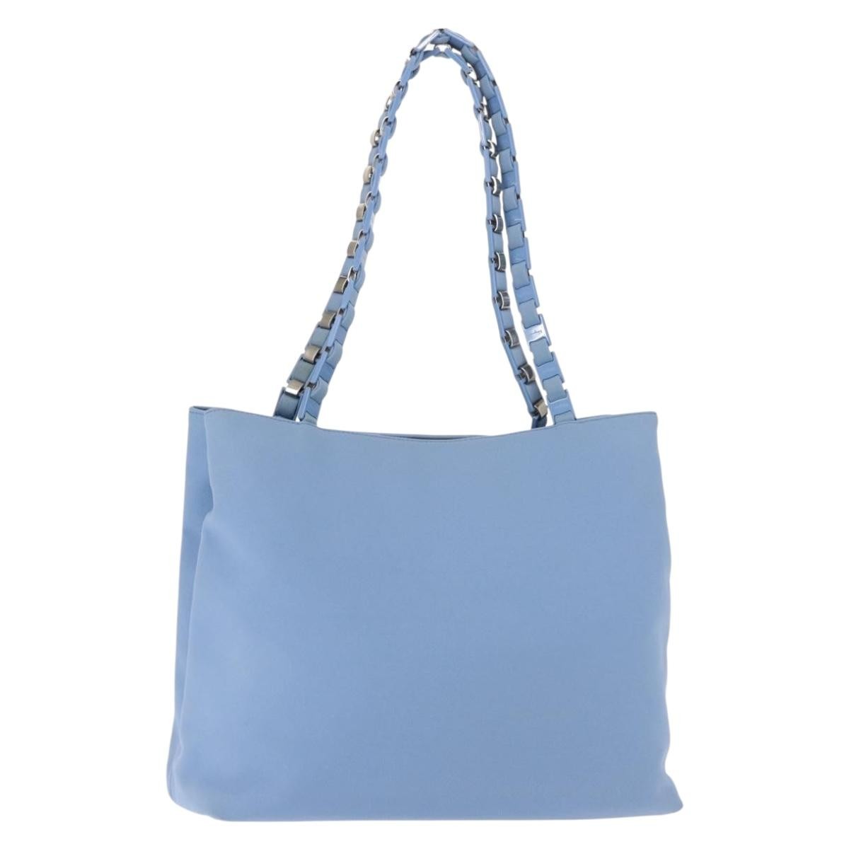 Salvatore Ferragamo Vala Tote Canvas Blue Canvas Tote Bag Bag (Pre-Owned)