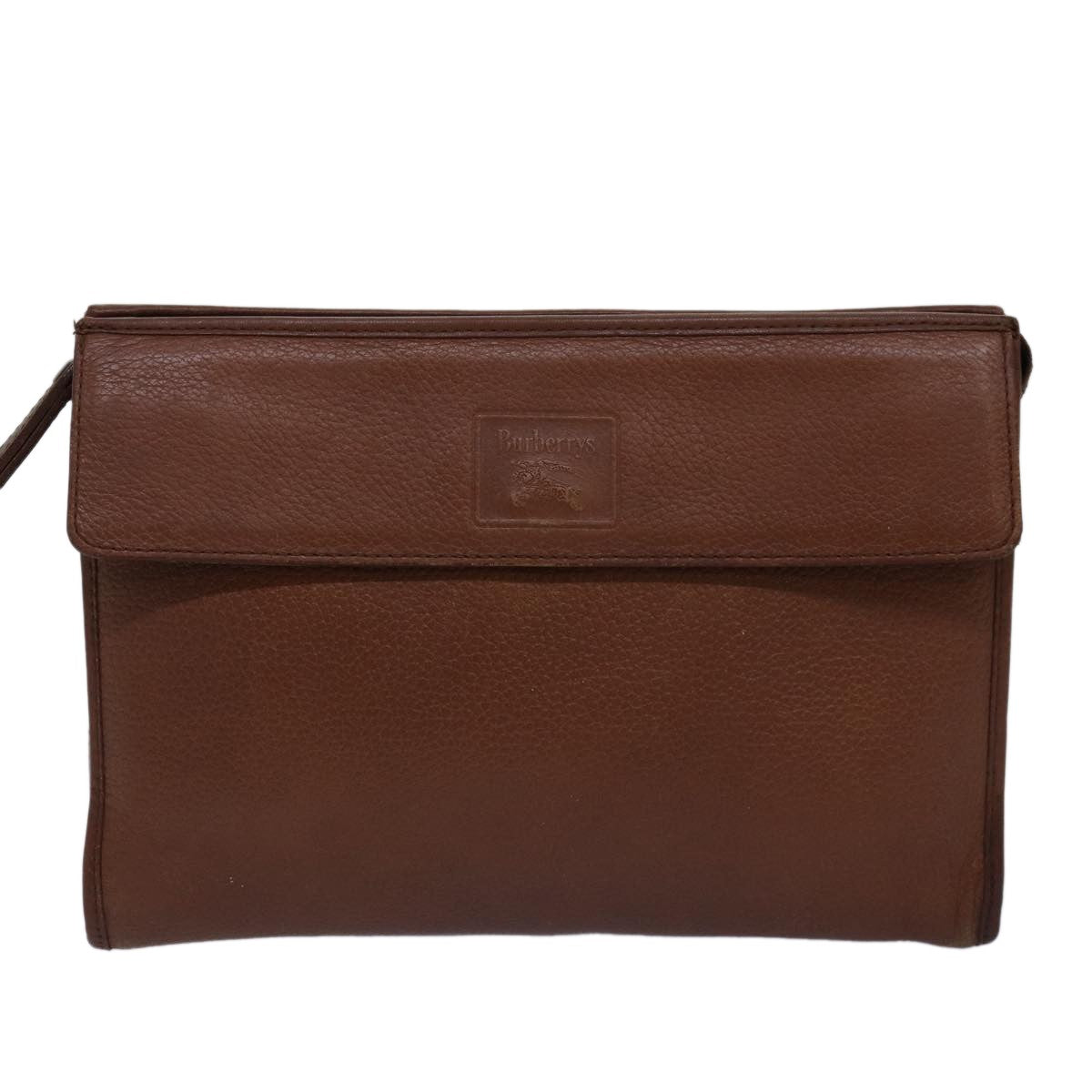 Burberry Vintage Pouch Leather Brown Leather Clutche & Pouche Bag (Pre-Owned)