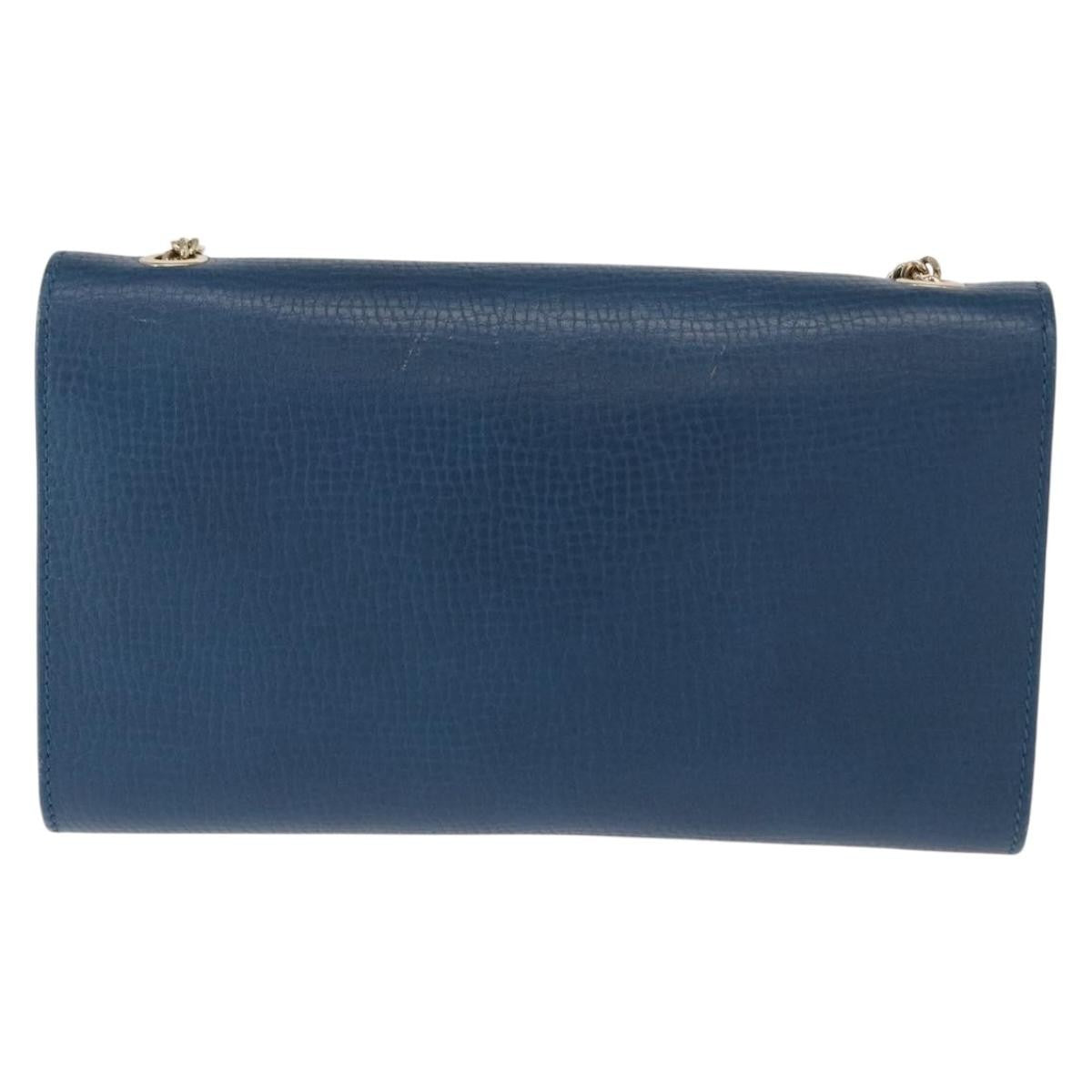 Chloe Vintage Shoulder Bag Leather Blue Leather Shoulder Bag Bag (Pre-Owned)