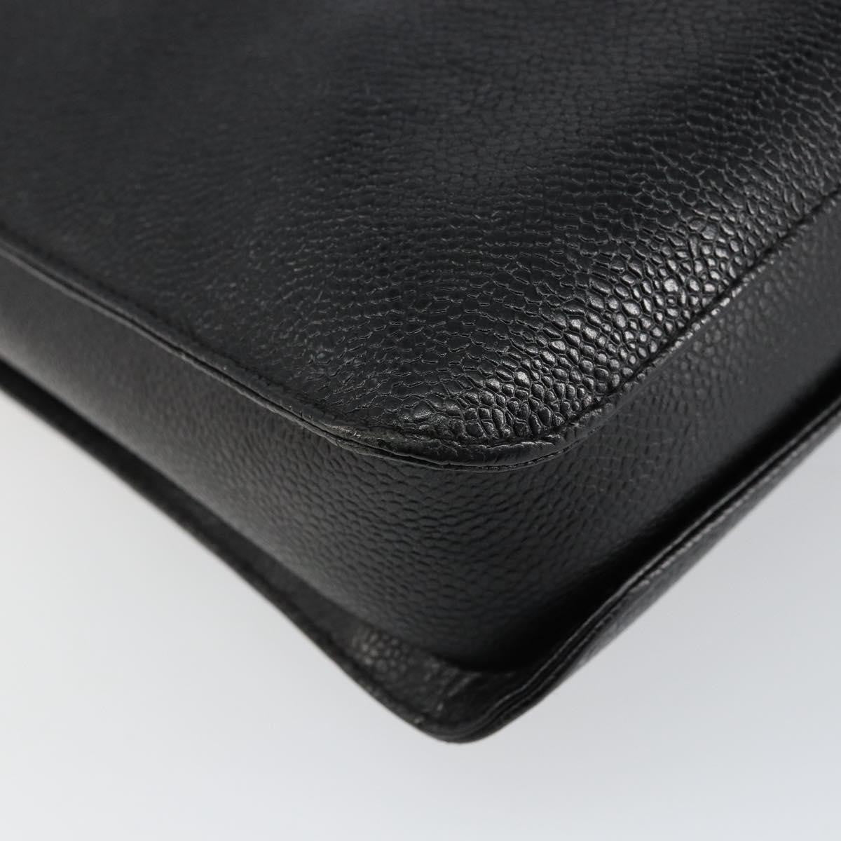 Chanel Vintage Lock Briefcase Caviar Black Leather Briefcase Bag (Pre-Owned)