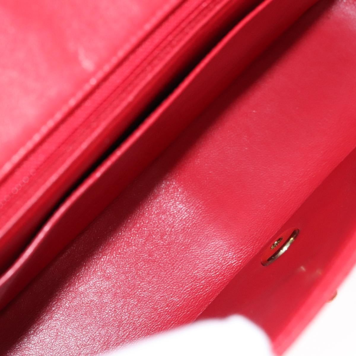 Chanel Vintage Diana Flap Bag Quilted Lambskin Red Leather Crossbody Bag Bag (Pre-Owned)