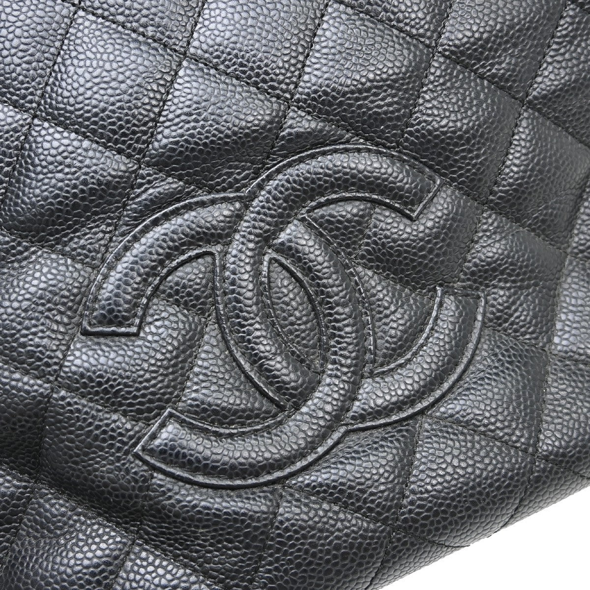 Chanel Petite Timeless Tote Quilted Caviar Black Leather Shoulder Bag Bag (Pre-Owned)