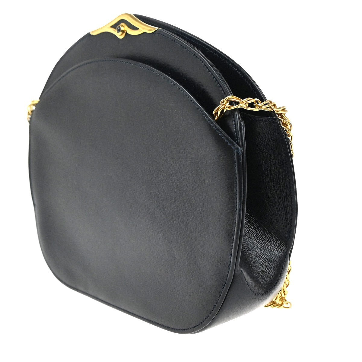 Cartier Vintage Shoulder Bag Leather Navy Leather Shoulder Bag Bag (Pre-Owned)