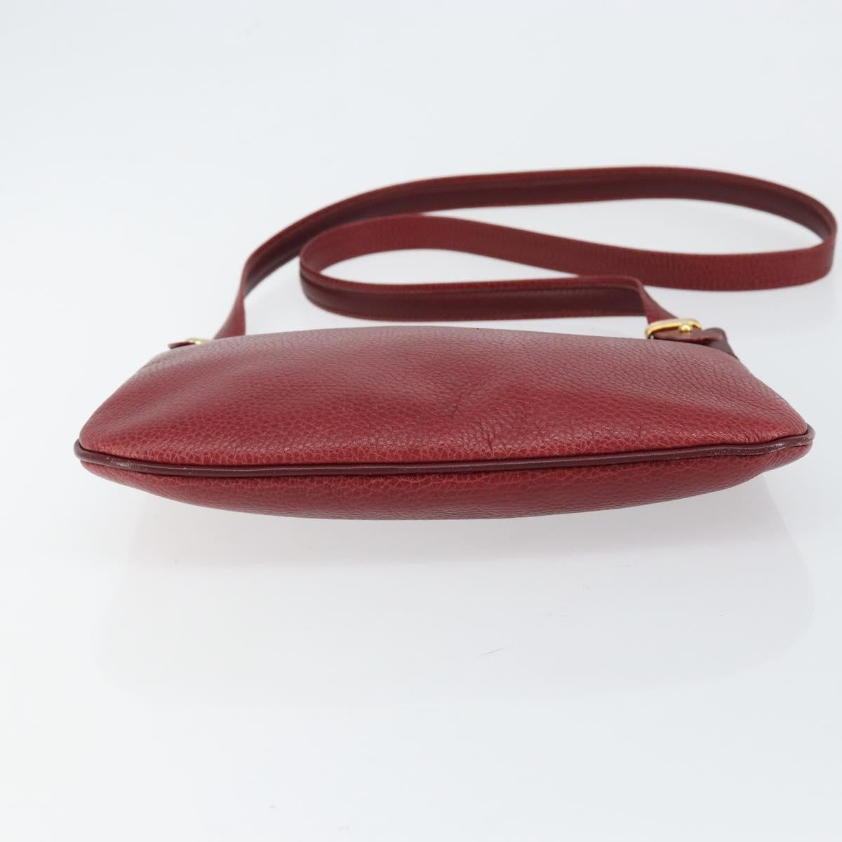 Cartier Must De Cartier Shoulder Bag Leather Burgundy Leather Shoulder Bag Bag (Pre-Owned)
